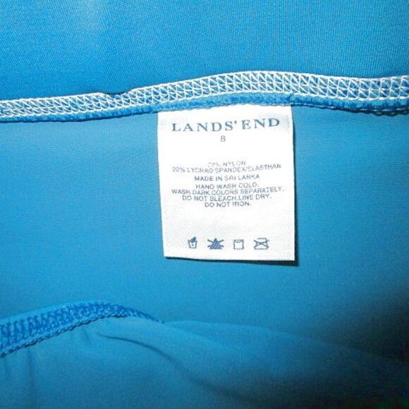 Lands End Swim Skirt Size 8 Lined Teal Tummy Control UPF Built In Brief NEW - Picture 6 of 7